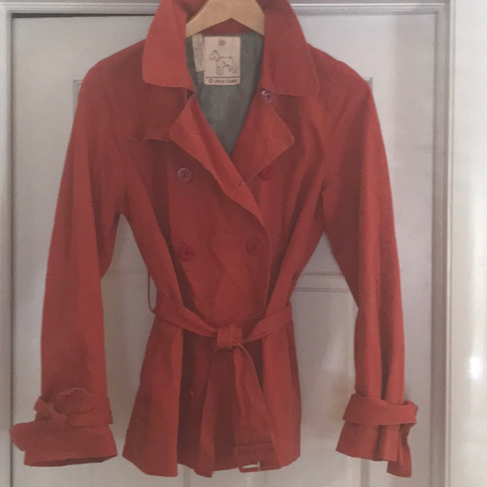 G1 Basic Goods Cotten Trench Coat in Red